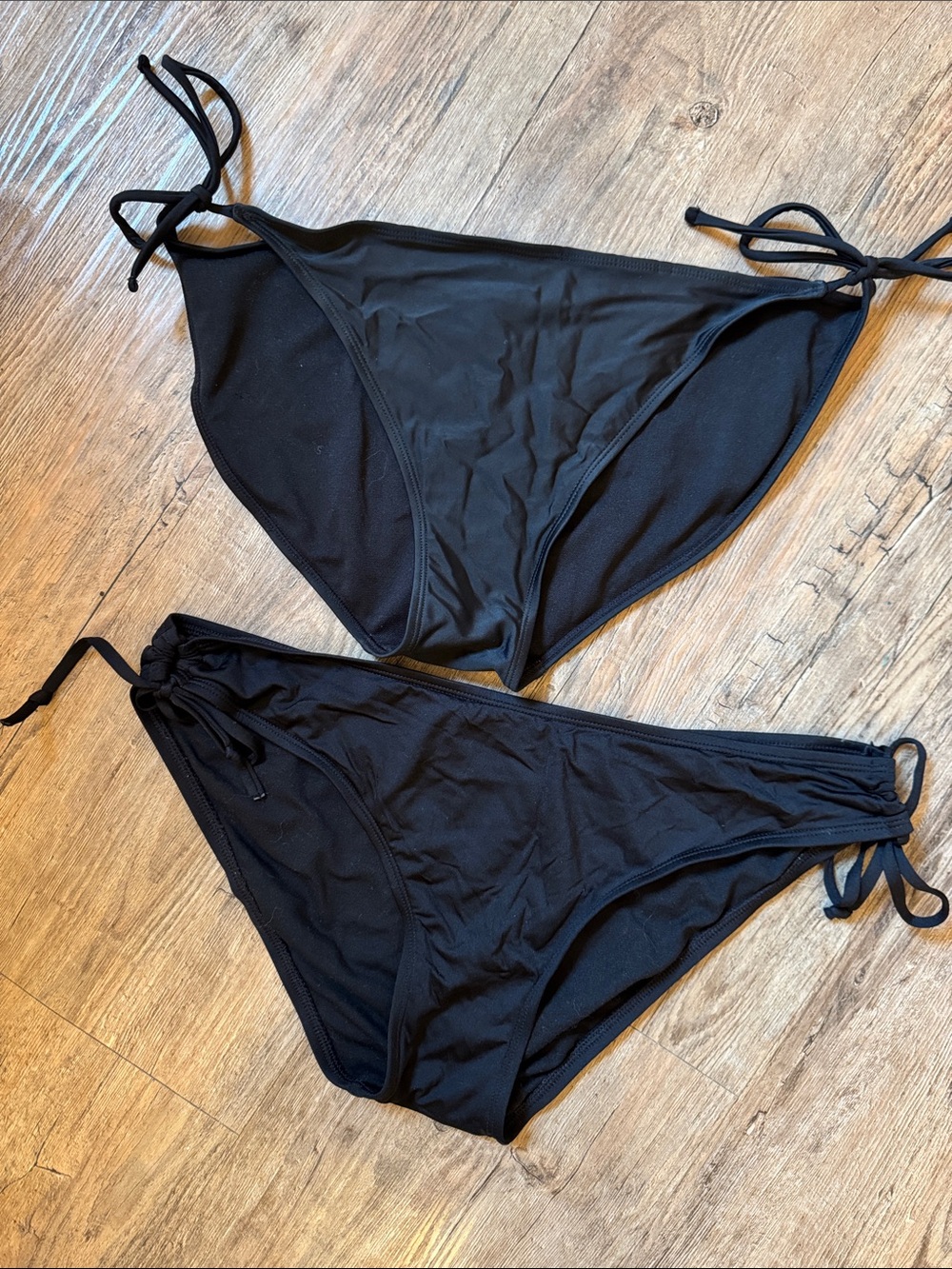 Classic Black Tie-Side Bikini Bottoms - Women Swim